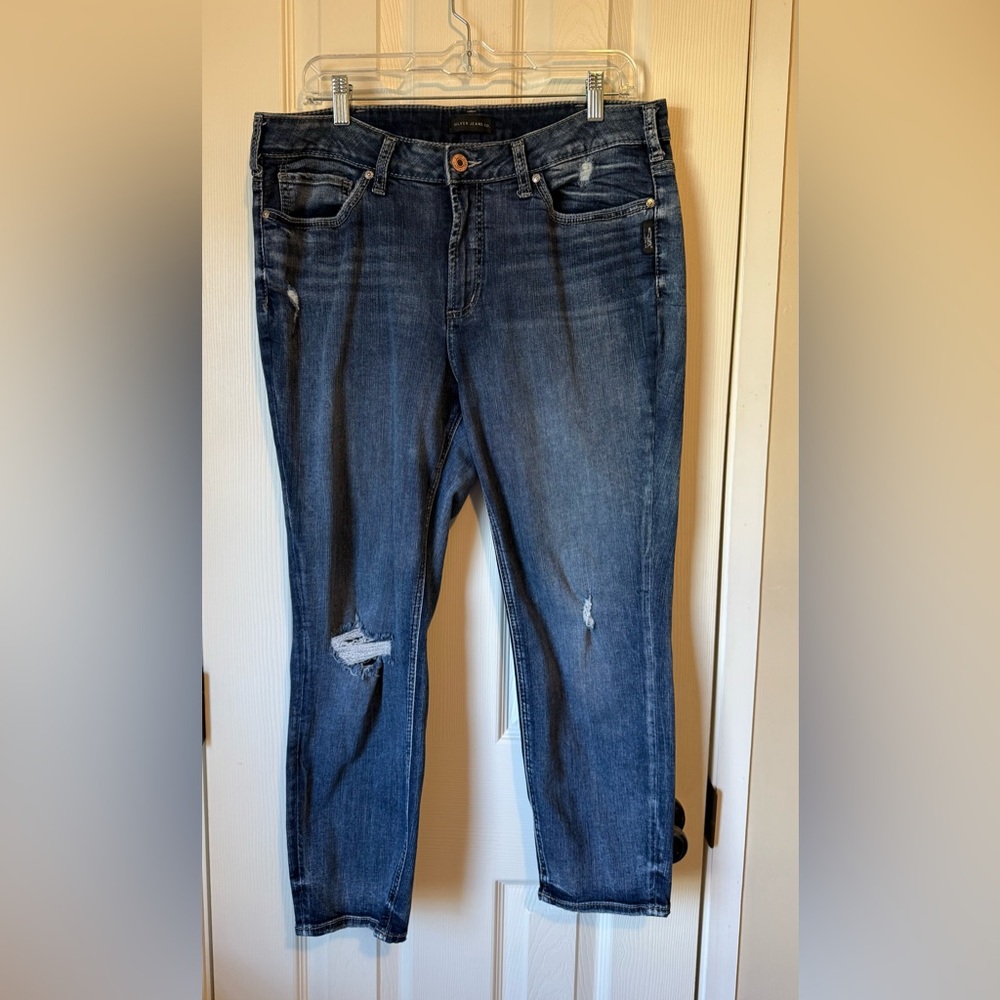 Silver Avery Skinny Crop SZ16/L26